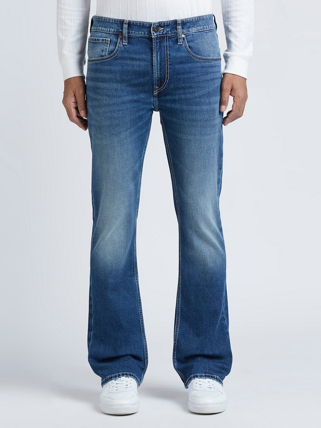 Pepe Jeans Men Clean Look Light Fade Stretchable Bootcut Jeans