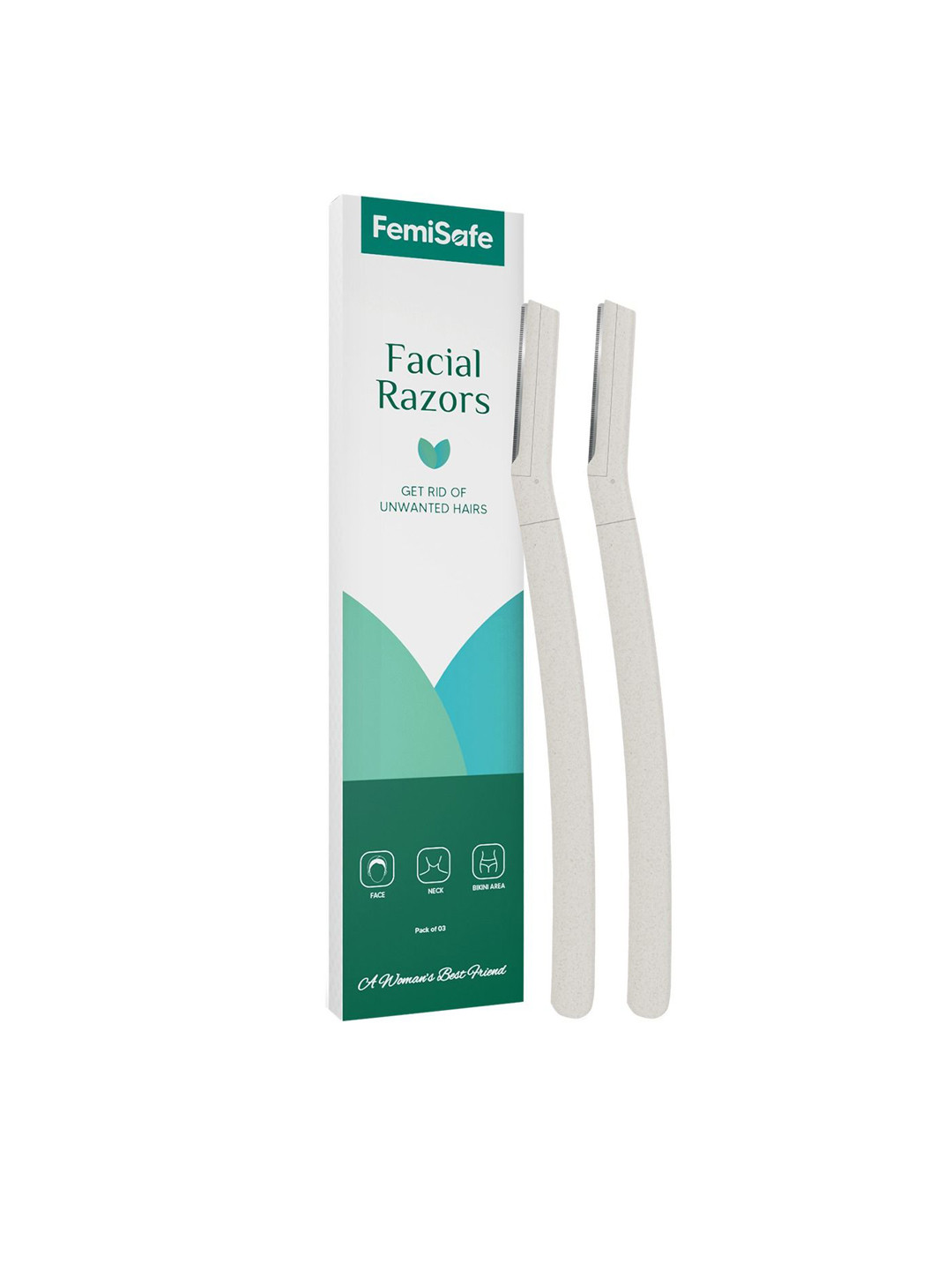 FEMISAFE Set Of 2 Facial Razors - White