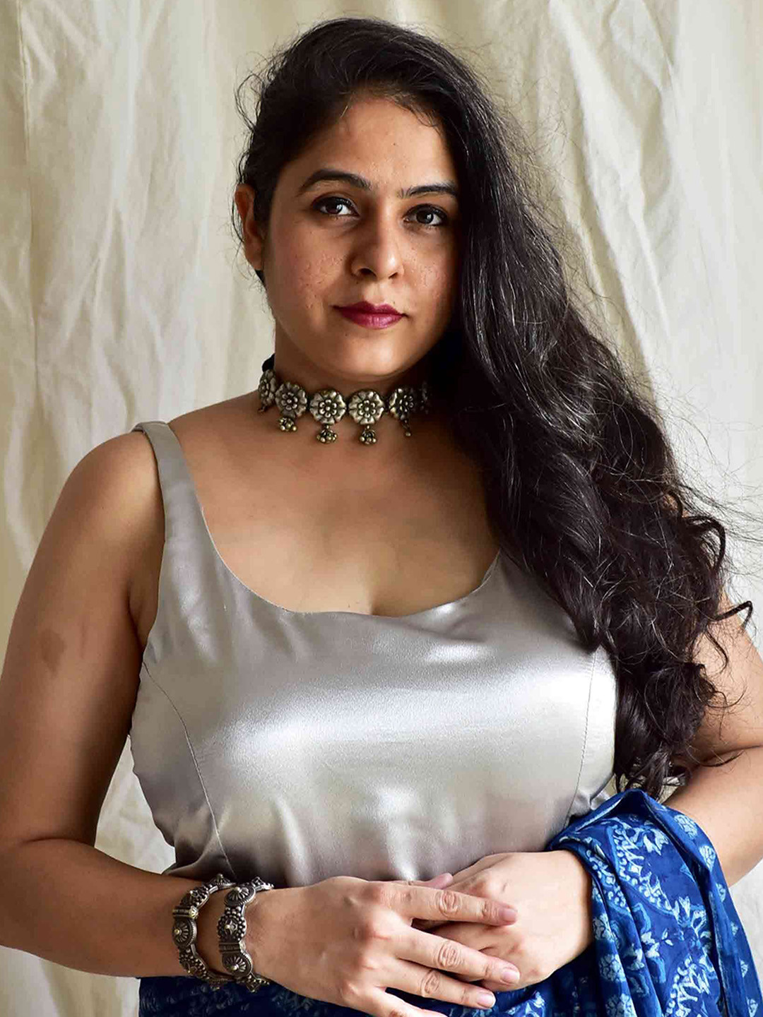 Sundarii Satin Saree Blouse