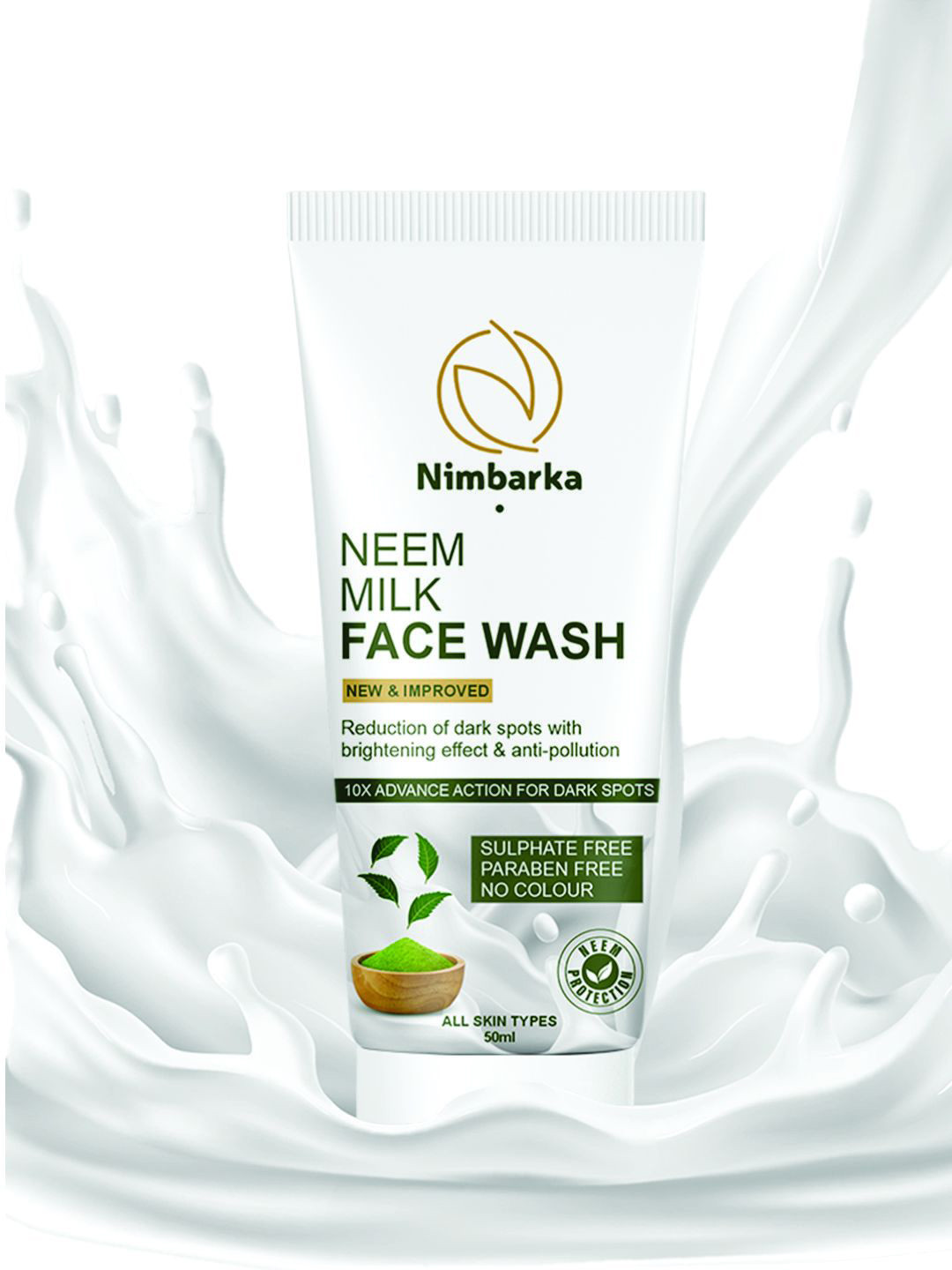 Nimbarka All Skin Types New & Improved Neem & Milk Face Wash Sulphate Free - 50 ml
