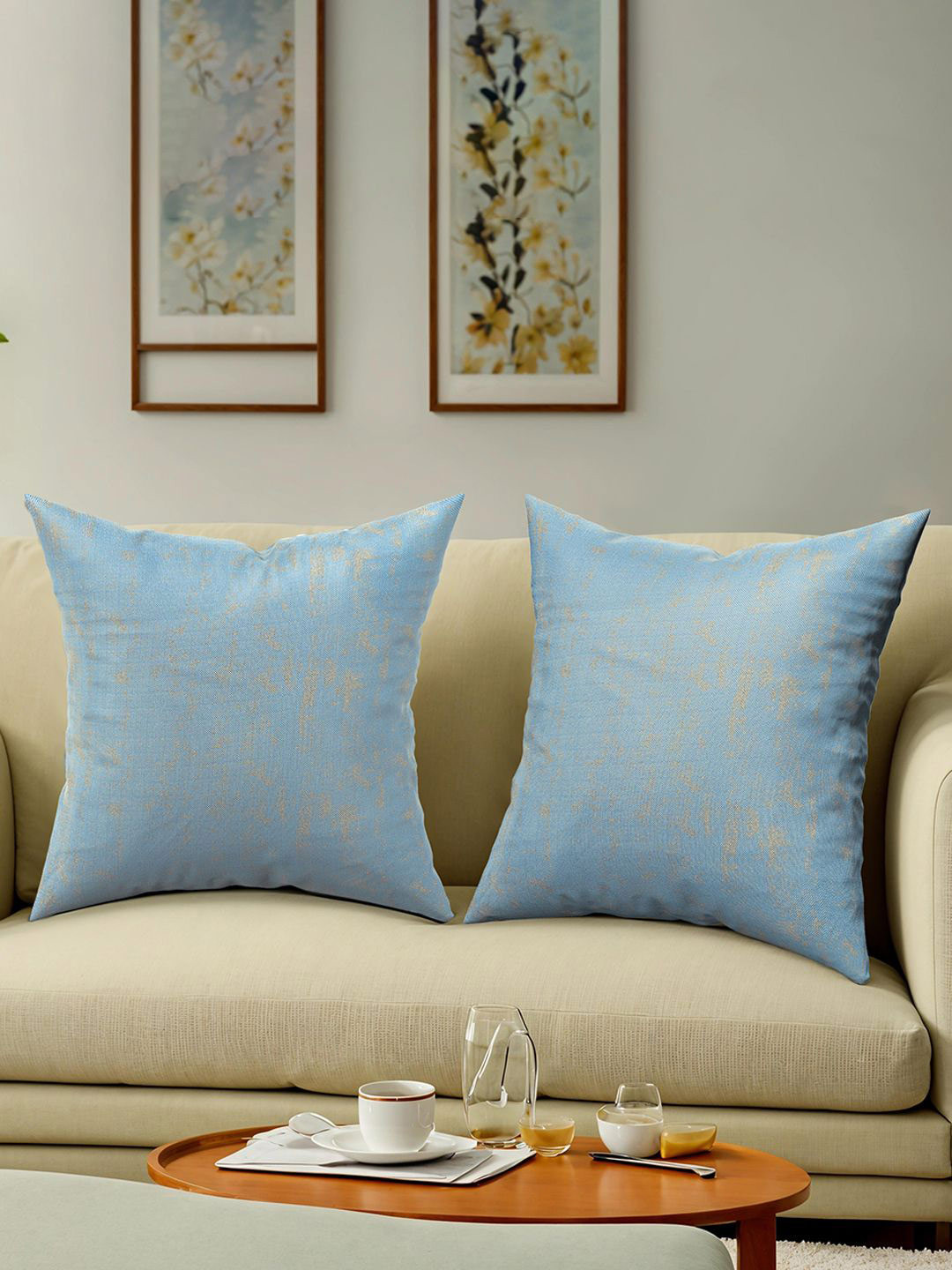Kuber Industries Abstract Polyester Ultra Soft 2 Pcs Textured Cushion Covers -24x24In
