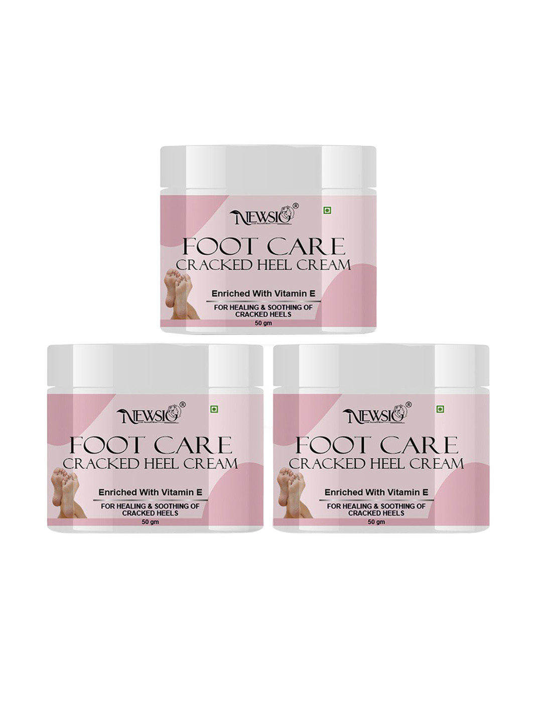 Newsio Set Of 3 Foot Care Cracked Heel Cream - 50 g Each