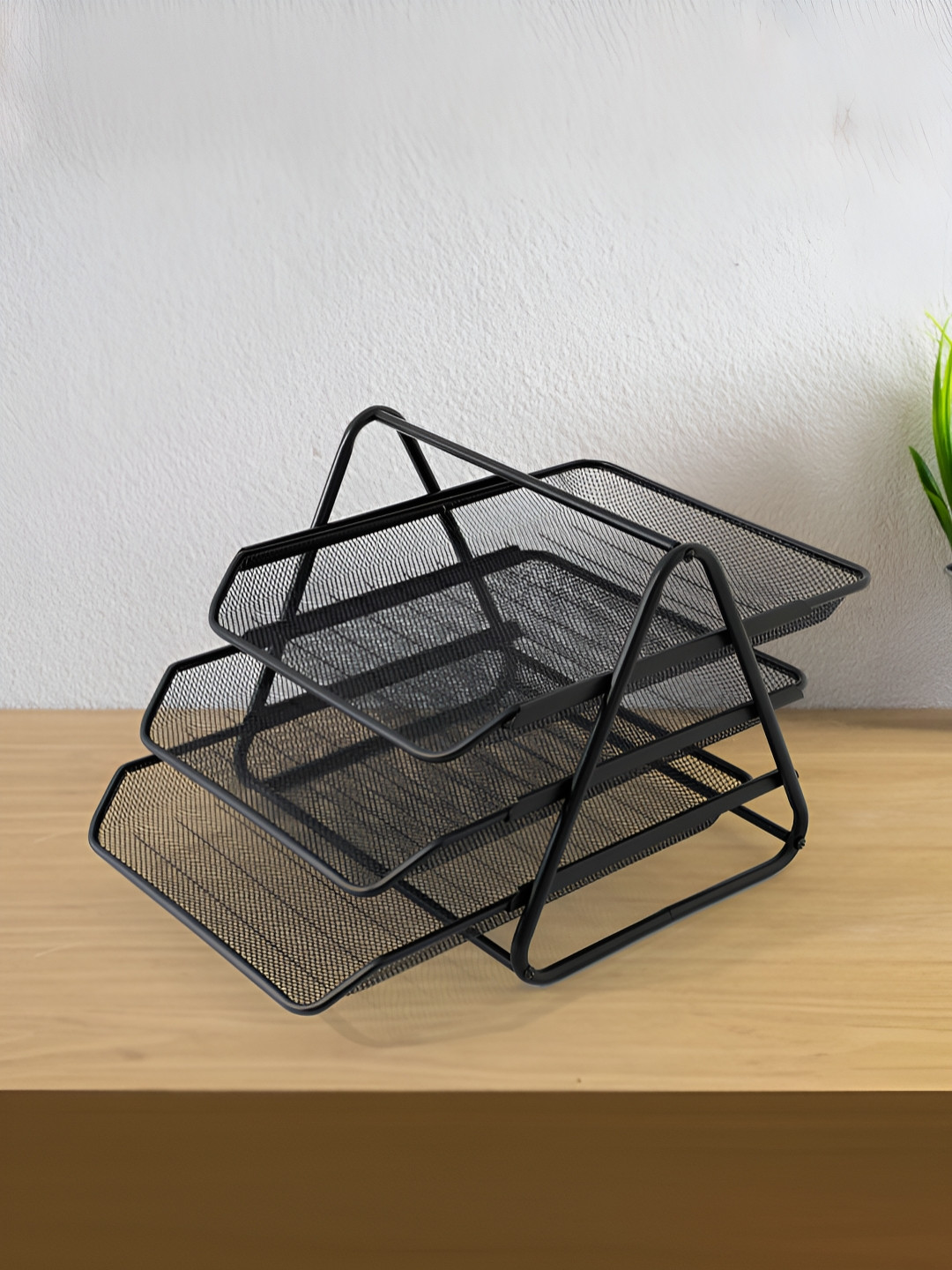 UMAI Black 3 Layer Iron File Desk Organisers