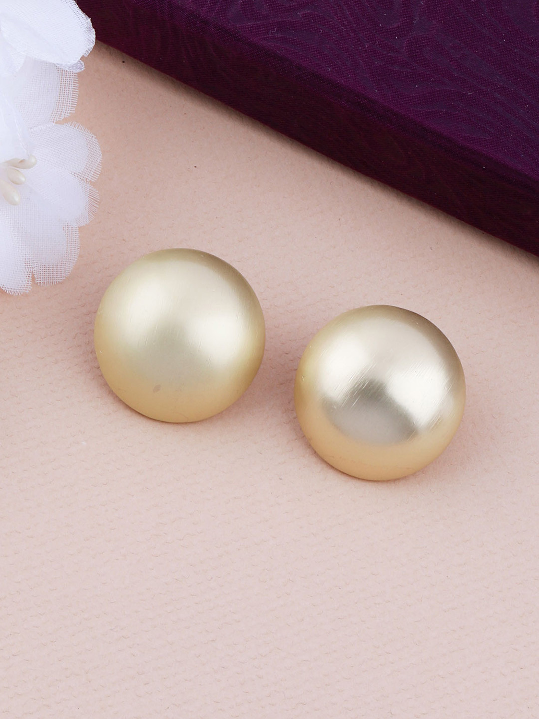 Silver Shine Gold Polished Contemporary Studs