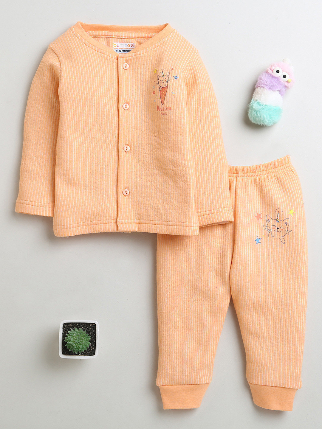 BUMZEE Girls Cotton Long Sleeves Thermal Set