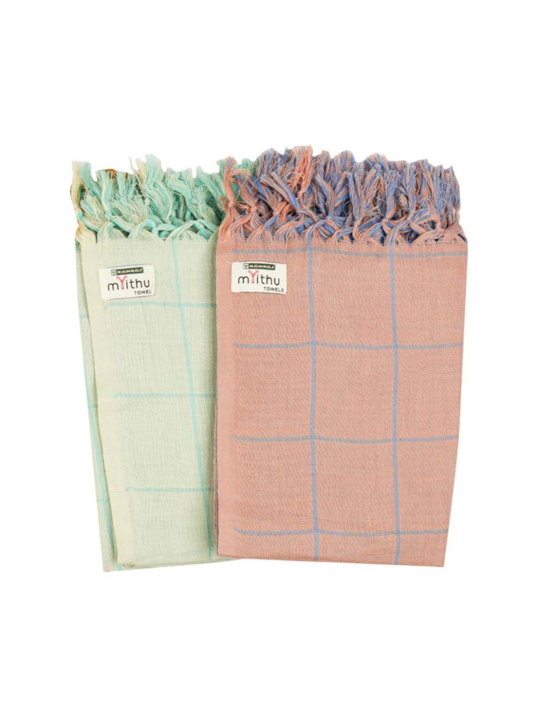 Buy Ramraj Mauve Green Pieces Striped Cotton 170 GSM Bath