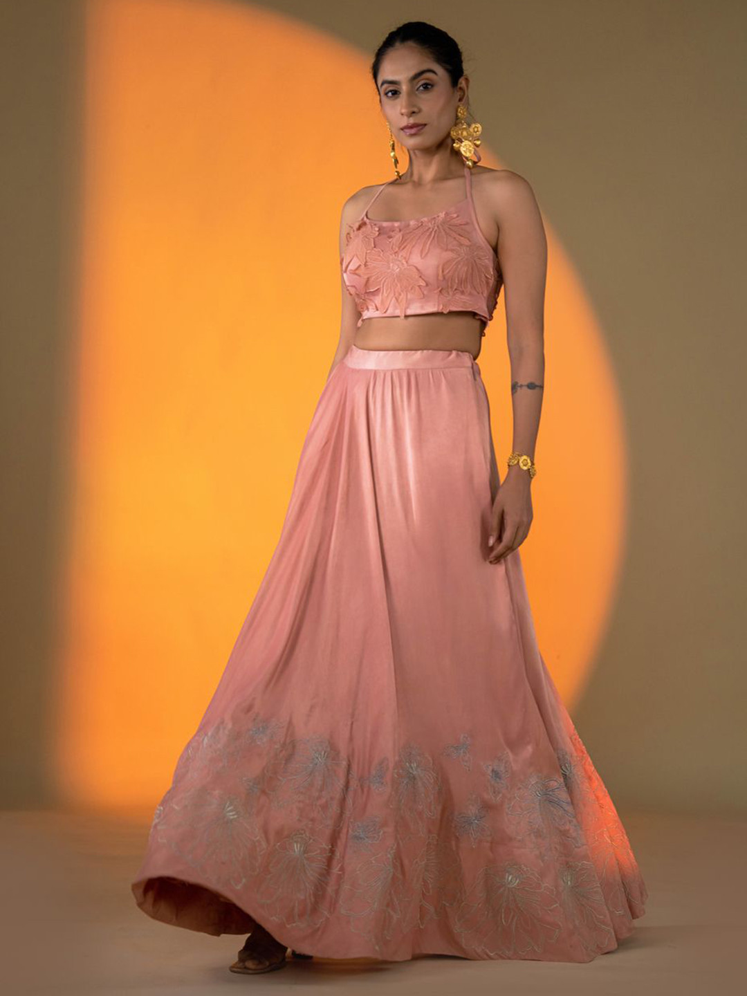 AMROOD Embroidered Patchwork Ready to Wear Lehenga &