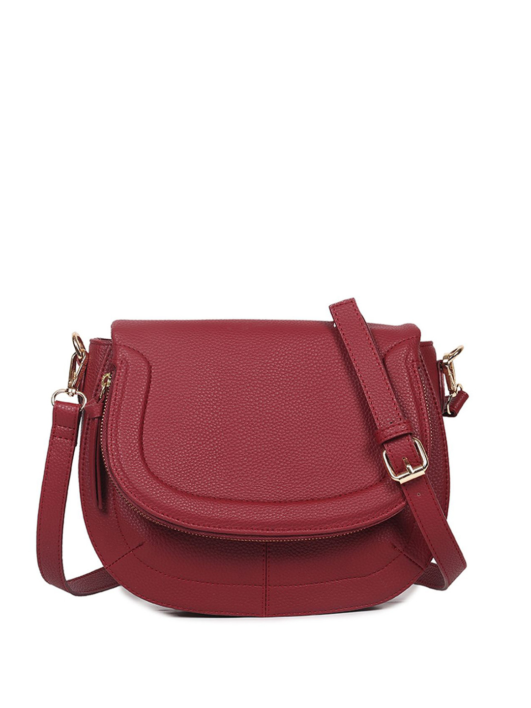 White Lily Solid Half Moon Sling Bag