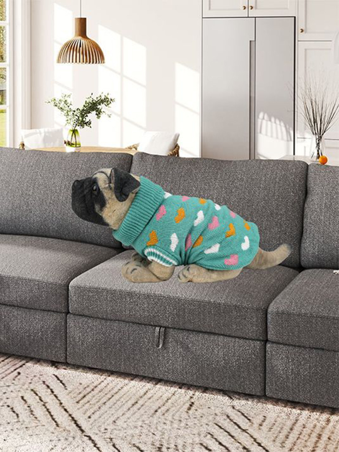 Lulala Turtle Neck Printed Stretchable Dog Sweater