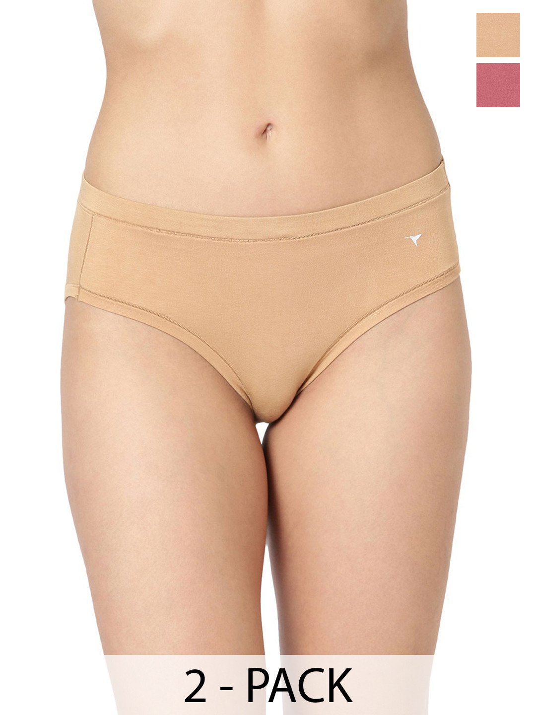 BLOSSOM Women Pack Of 2 Mid Rise Modal Hipster Panty Concealed Waistband _Cloud Soft