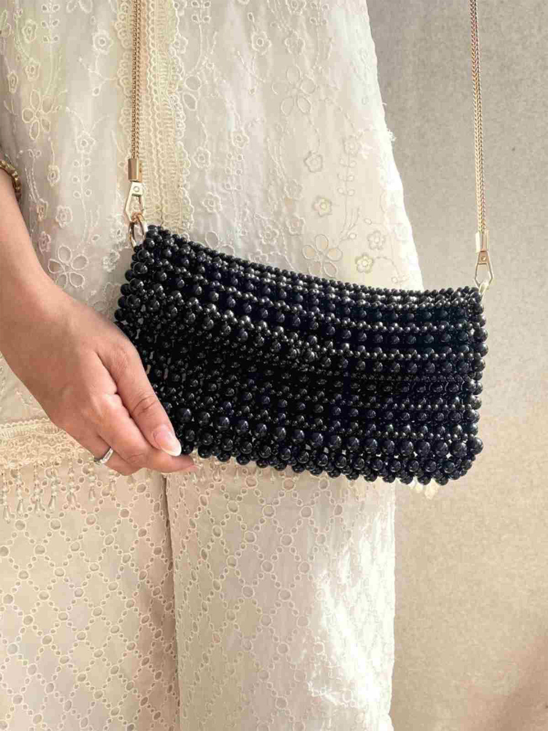 AMYRA Women Structured Pearl Sling Bag