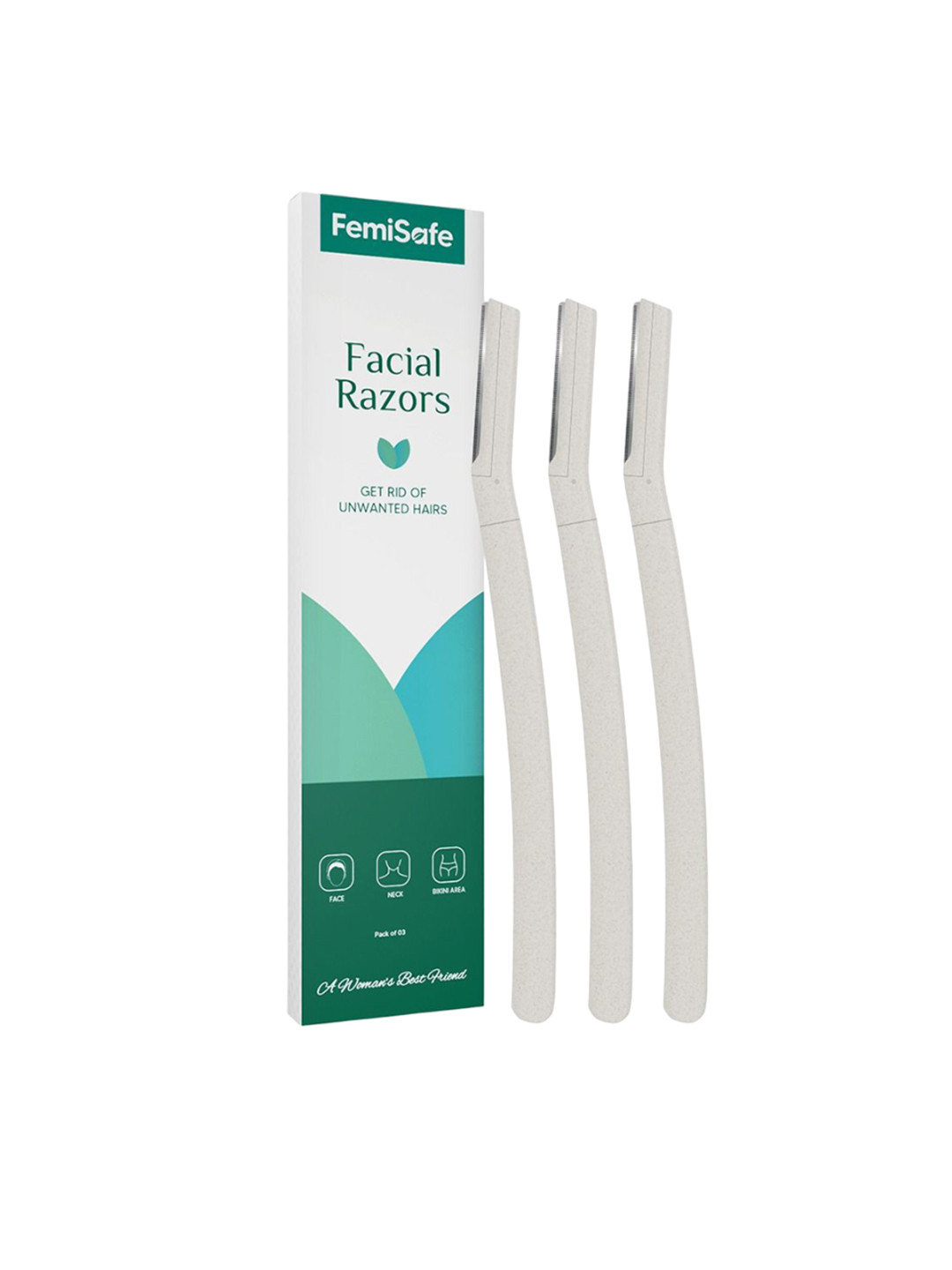 FEMISAFE Set Of 3 Facial Razor - White