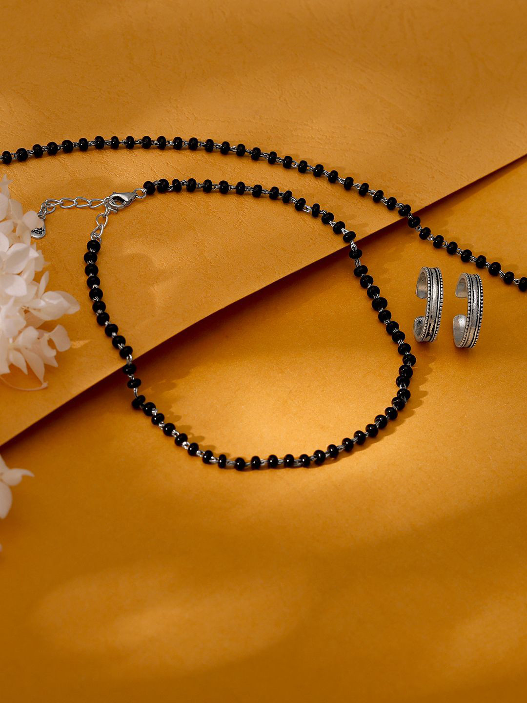 GIVA 925 Sterling Silver Oxidised Chitrangada Jewellery Set