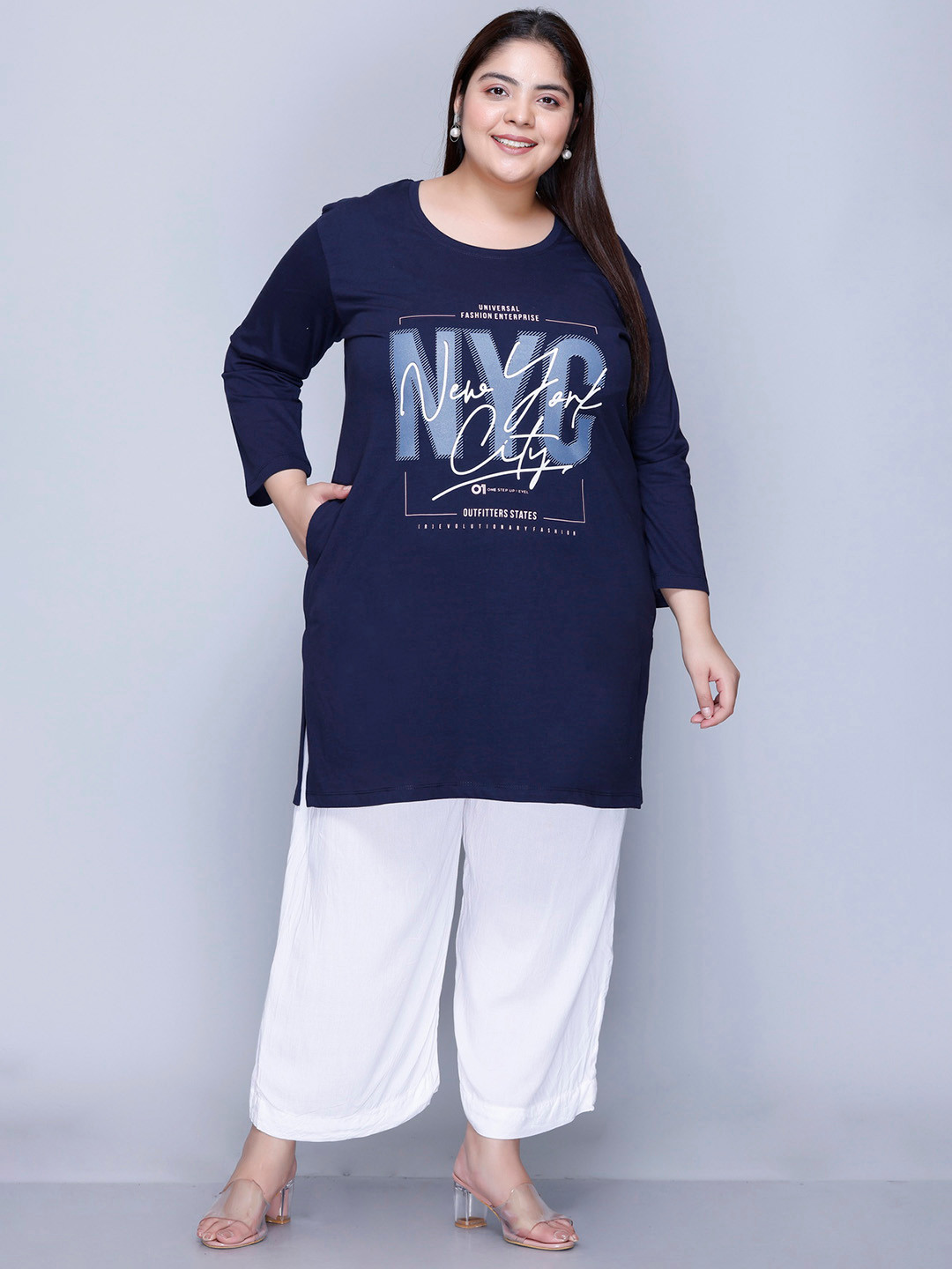 IN Love Plus Size Printed Long T-Shirt