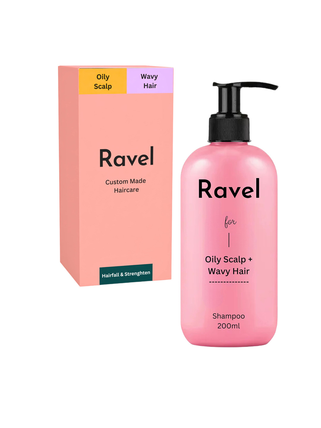 Ravel Customized Hair Fall Control & Strengthen Shampoo For Oily Scalp & Wavy Hair - 200ml