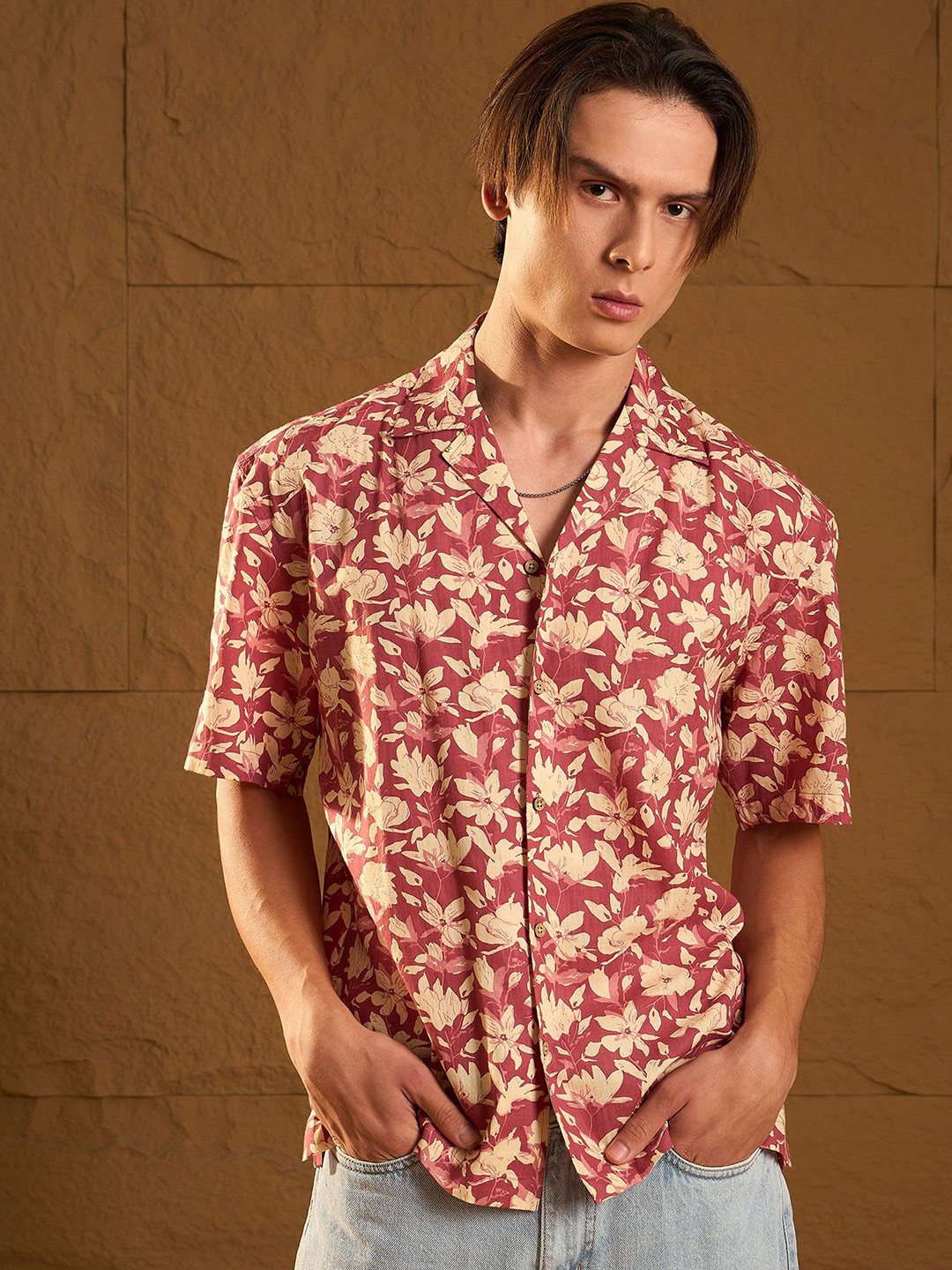 Block Printed Drop Shoulder Oversized Shirt