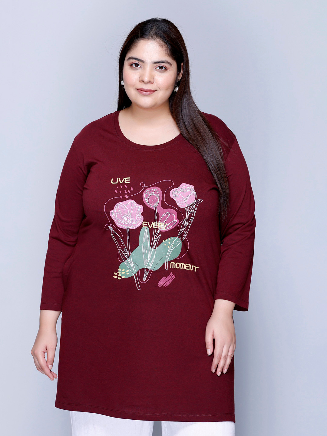 IN Love Women's Printed Lounge Plus Size T-shirts