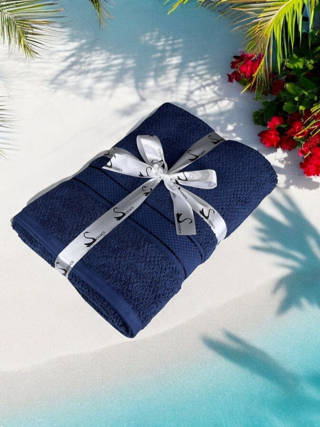 SENSES Blue Cotton 550 GSM Bath Towel