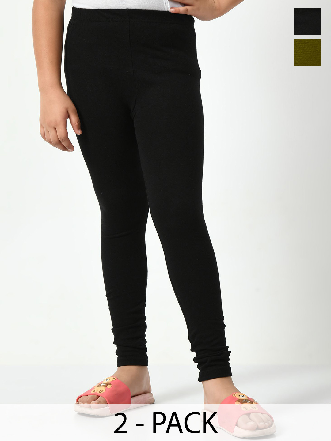 KAYU Girls Pack Of 2 Ankle-Length Leggings