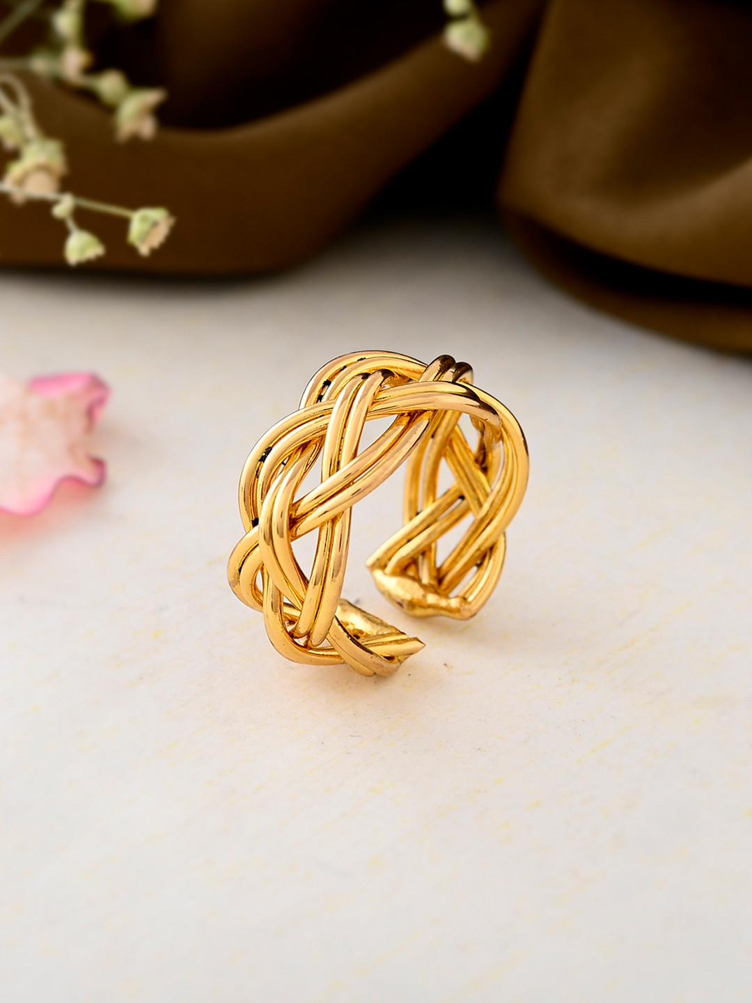 Shoshaa Gold-Plated Adjustable Finger Ring