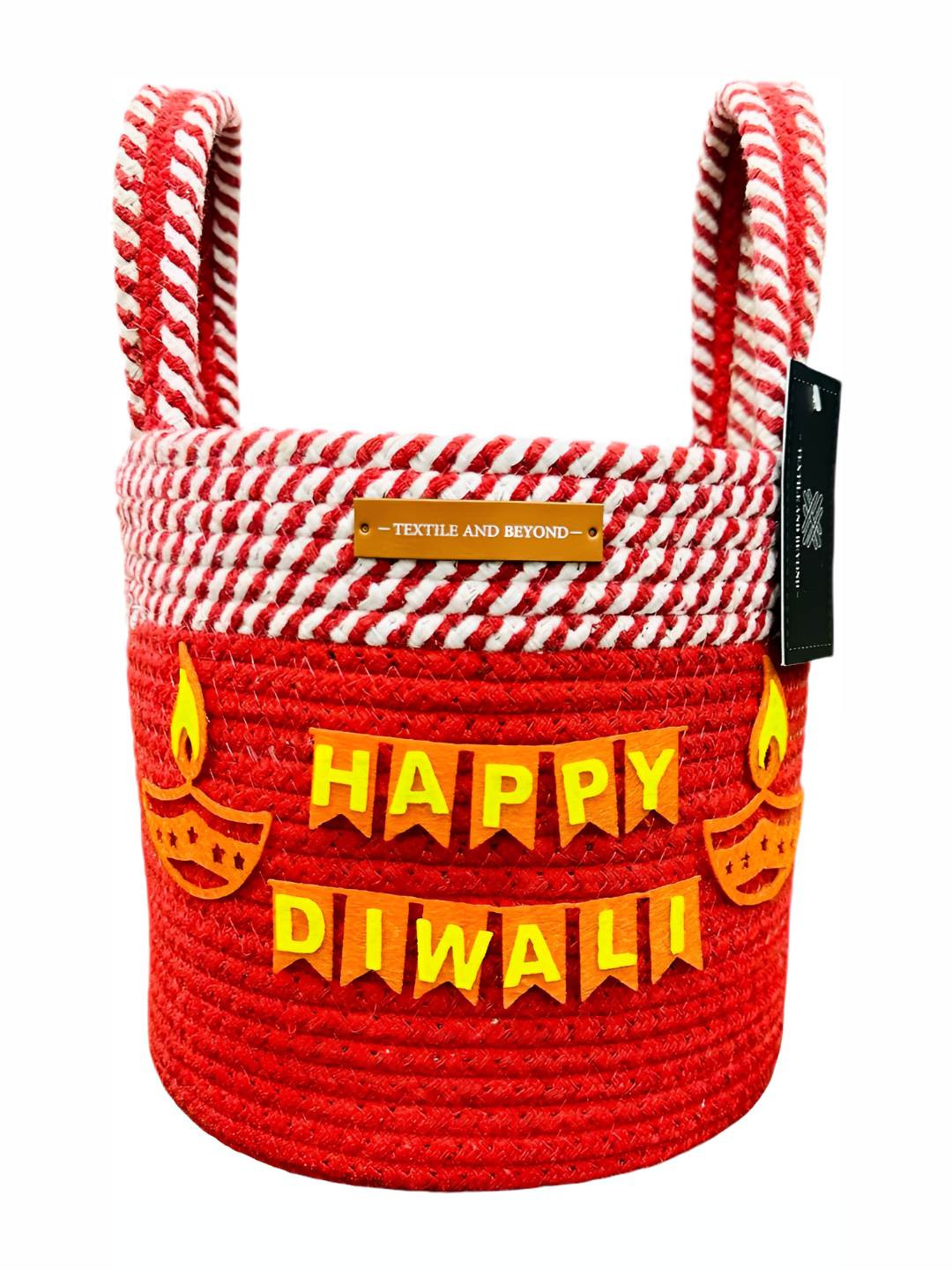 Textile and Beyond Red Easy to Clean Cotton Fruit and Vegetable Basket