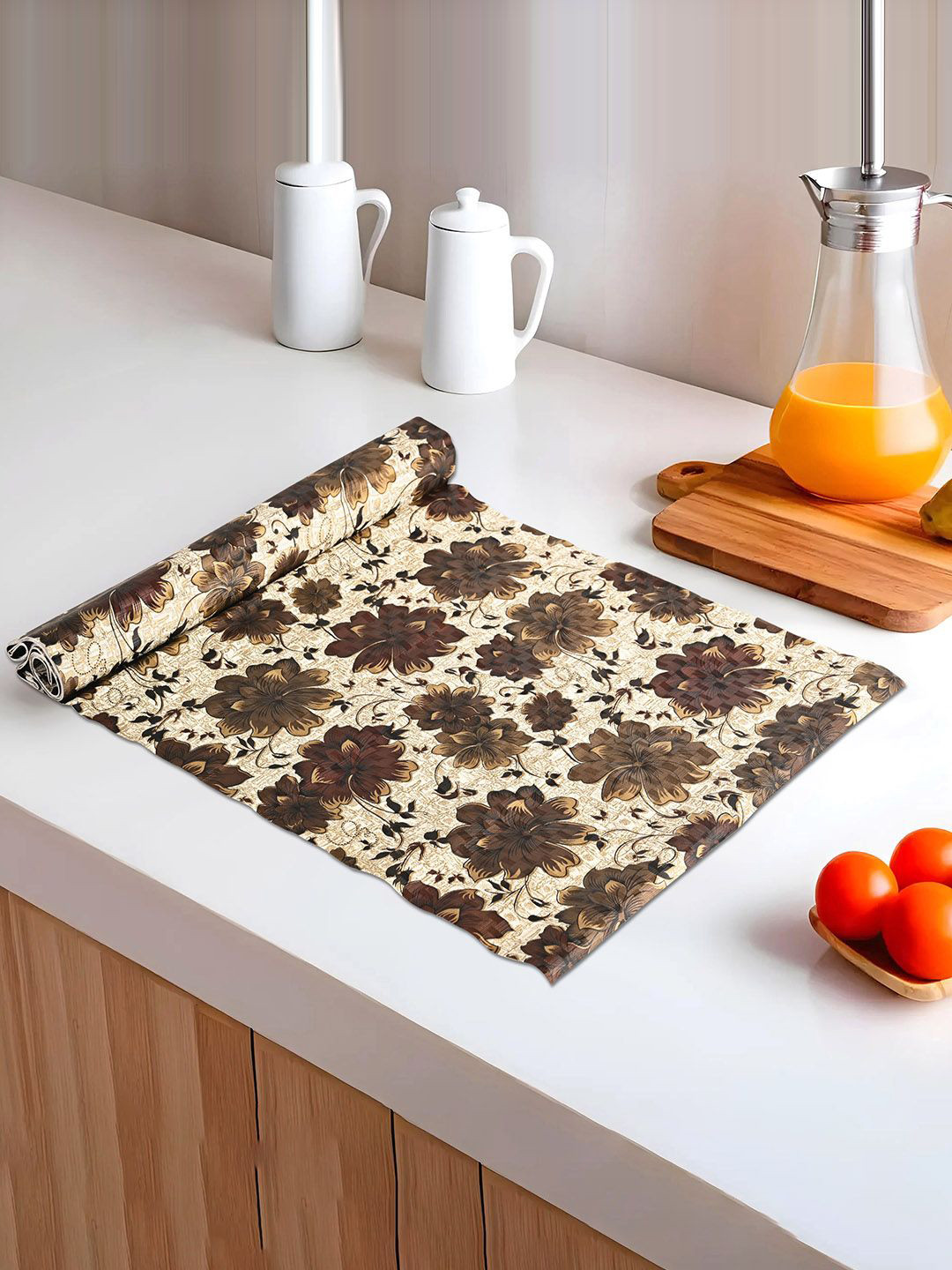 Kuber Industries Cream-Coloured Water Resistant Shelf Liner