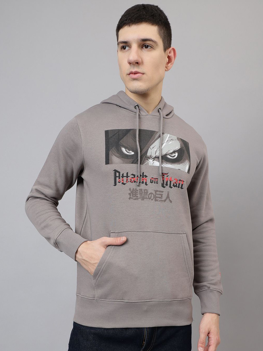 Free Authority Men Attack On Titans Anime Printed Regular Fit Hoodie