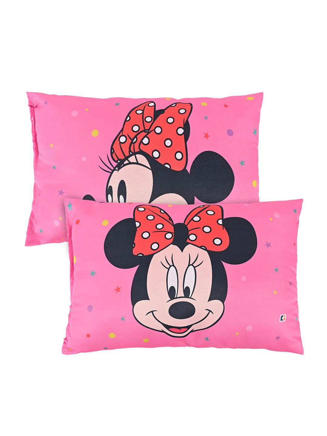 Kuber Industries Disney Pink Cartoon Characters Cotton Ultra Soft Set of 2 Ultra Soft Cotton Baby Pillow-10 x 30 x 45 cm