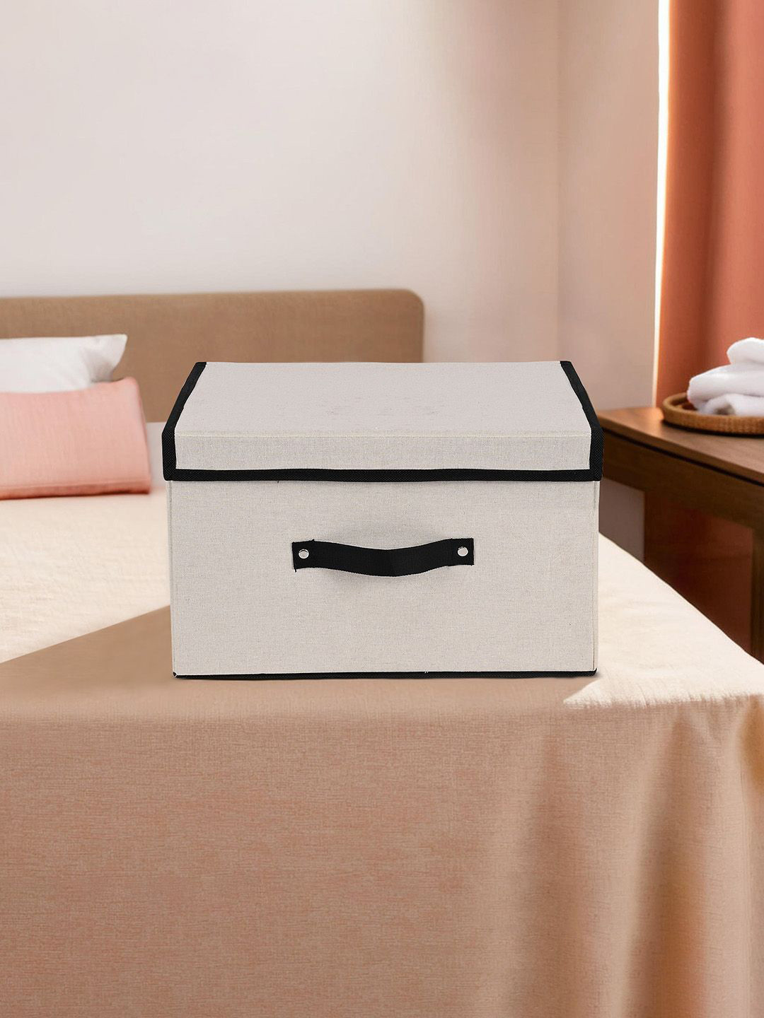 Kuber Industries White & Black Wardrobe Cloths Organiser