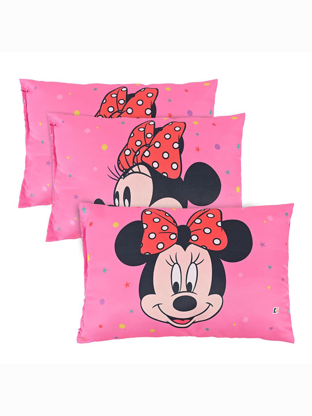 Kuber Industries Disney Pink Cartoon Characters Cotton Ultra Soft Set of 3 Ultra Soft Cotton Baby Pillow-10 x 40 x 60 cm
