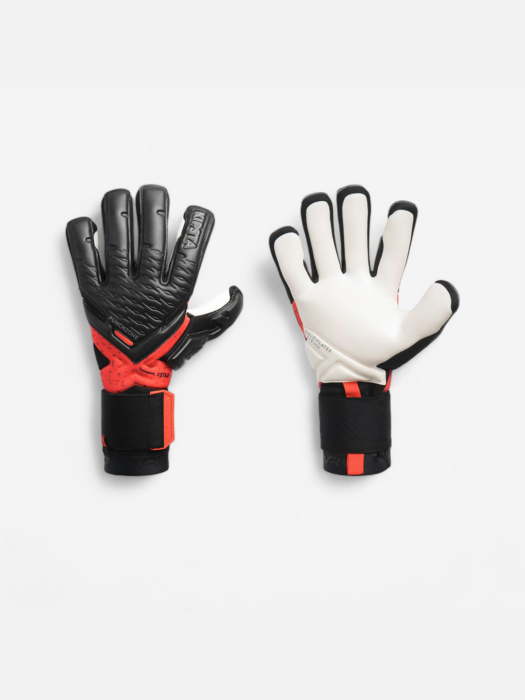 Decathlon KIPSTA - Adult Black & Red Viralto 900 Goalkeeping Football Gloves