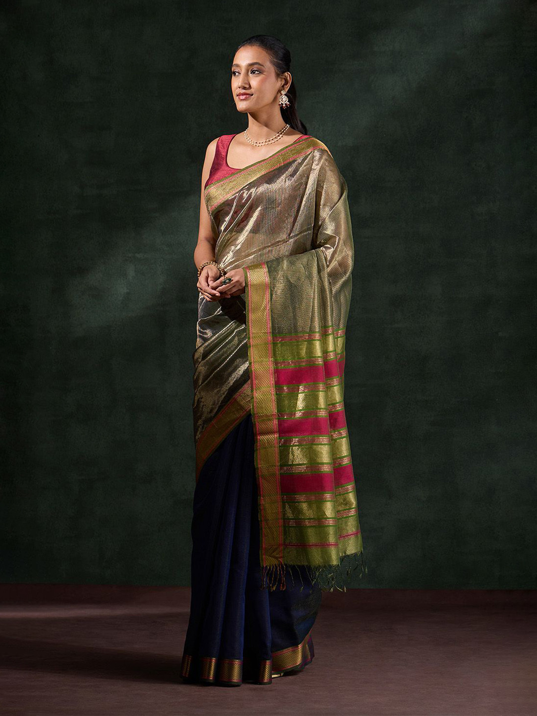 Taneira Woven Design Zari Traditional Maheshwari Saree
