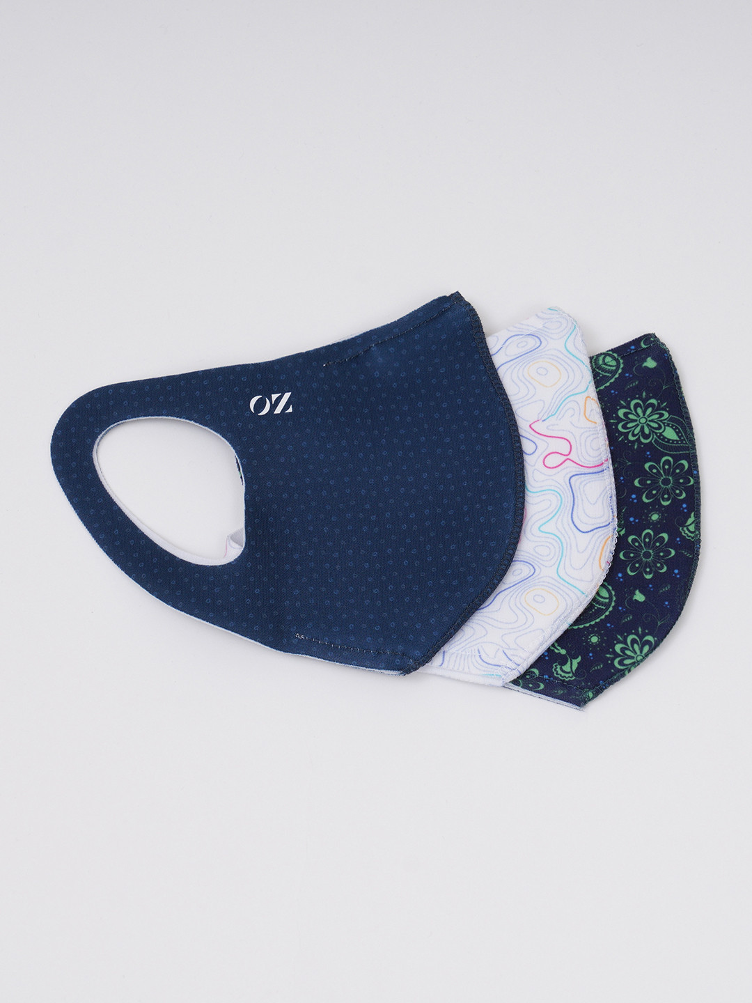 OXYZONE Pack Of 3 Printed Breathable Reusable Masks