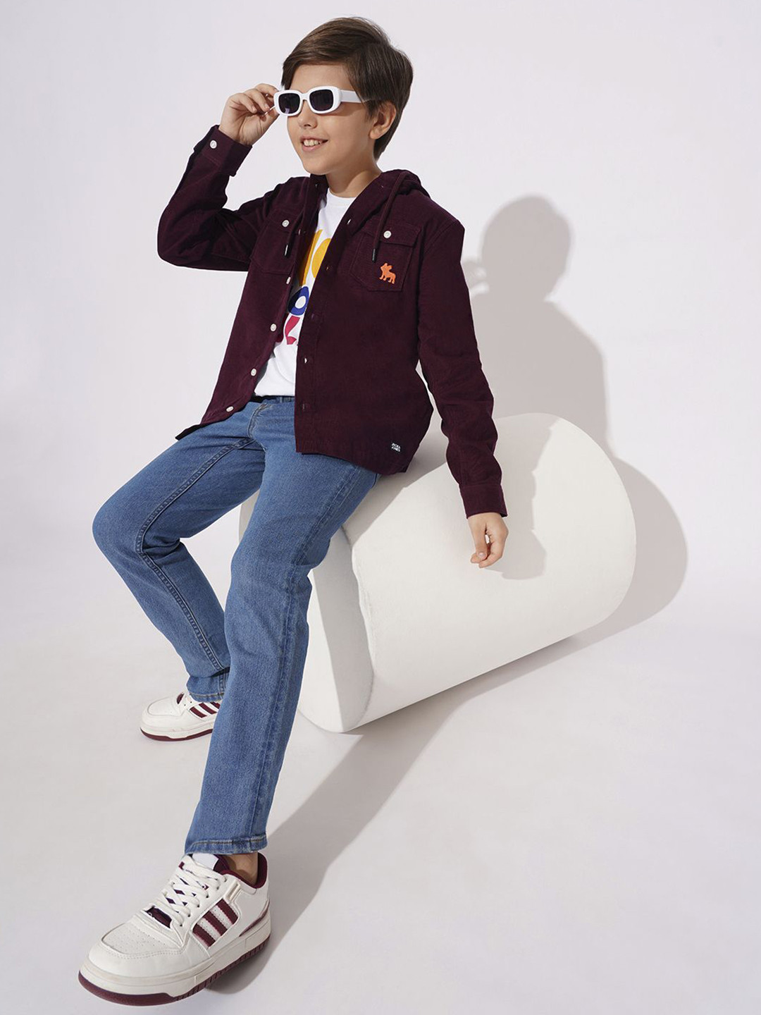 Jack & Jones Junior Boys Hood Solid Cotton Casual Shirt