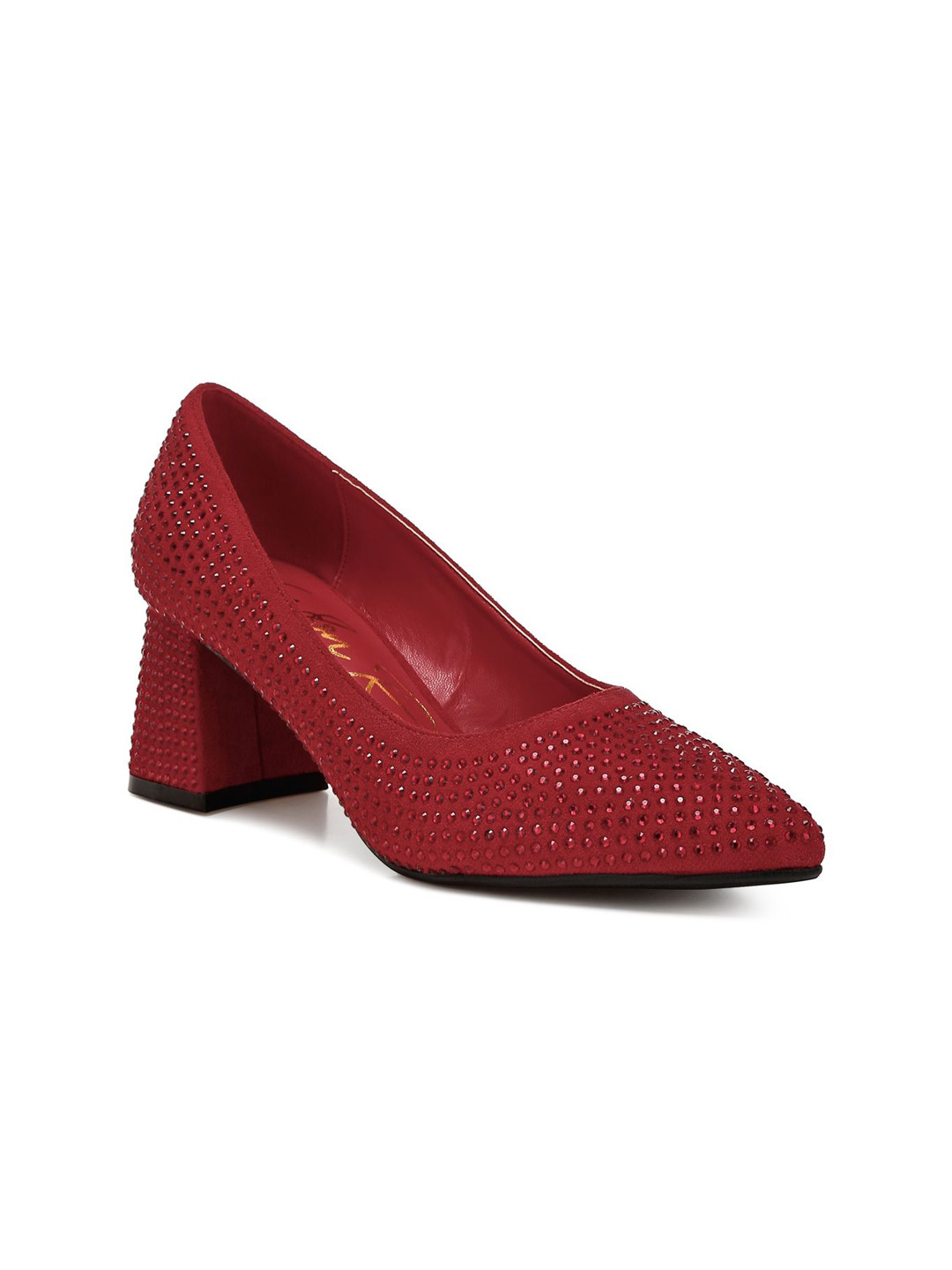 London Rag Textured PU Block Pumps