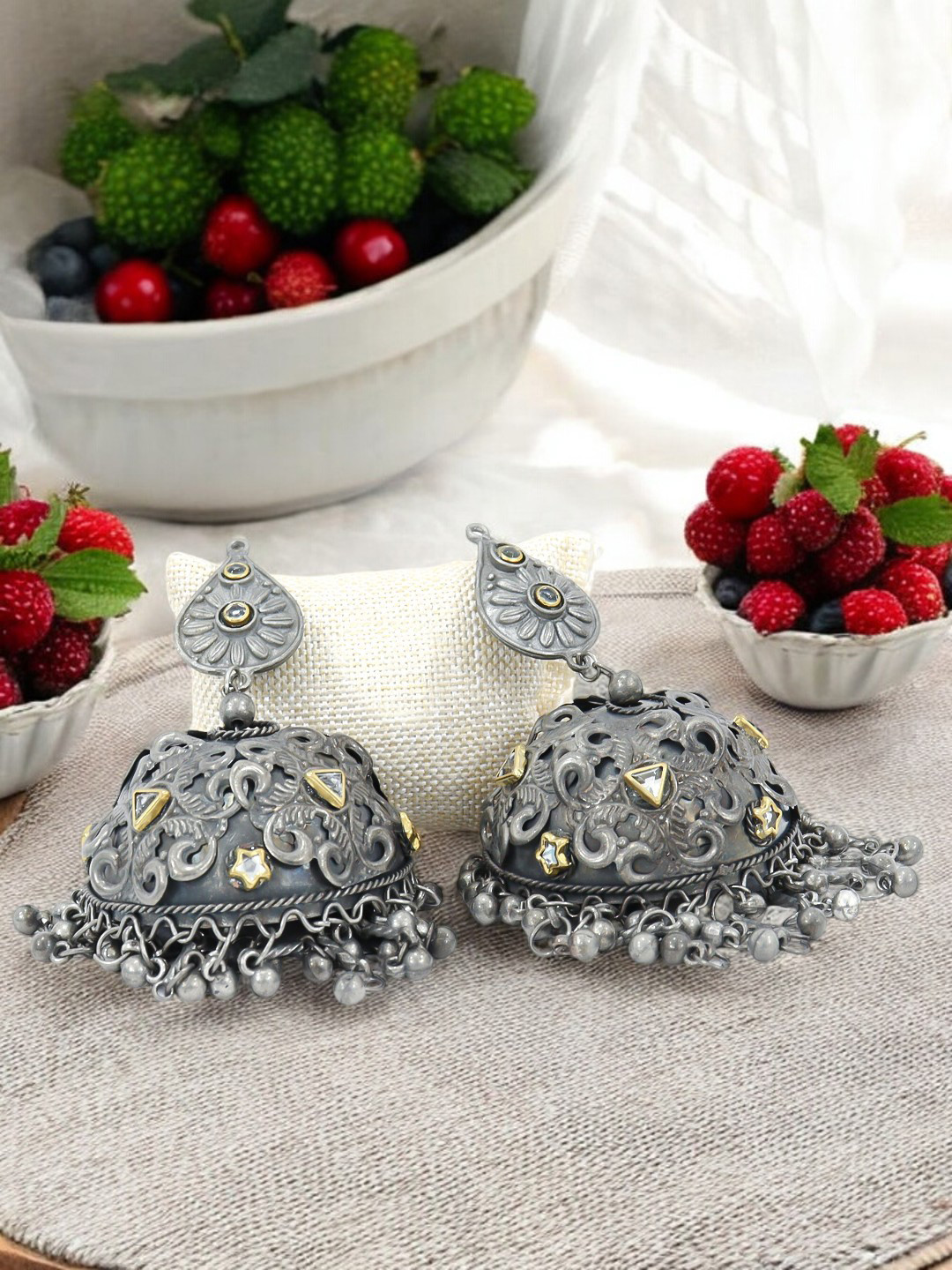 styledose Sterling Silver Classic Oxidised Drop Earrings