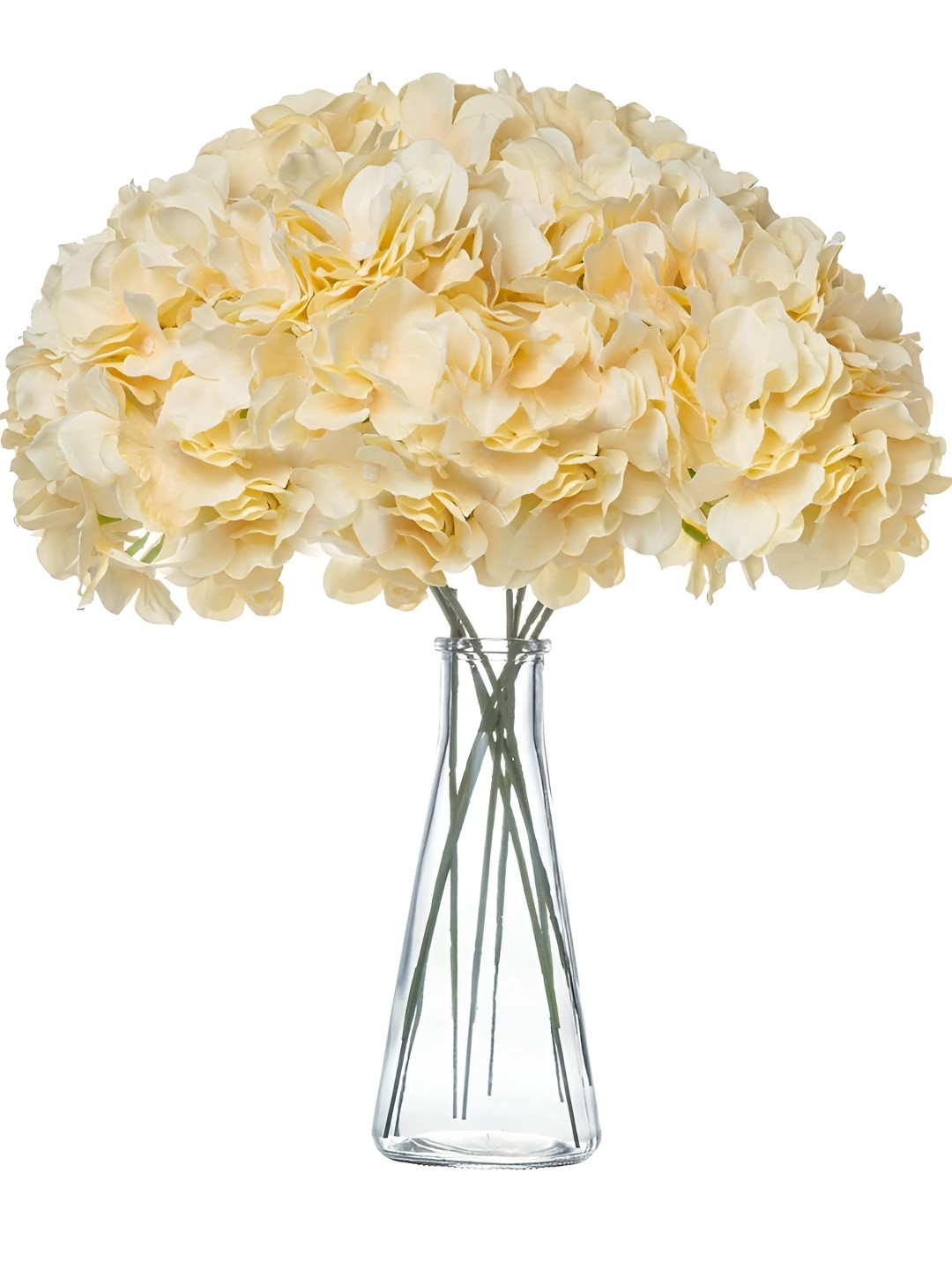 VRB DECOR Peach & Green 10 Pieces Hydrangea Artificial Flower