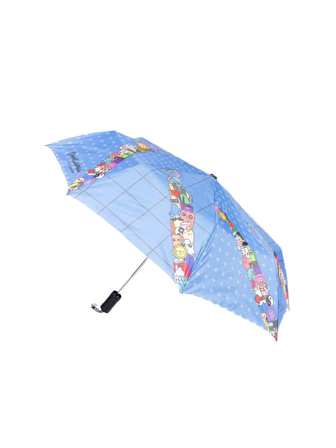 Doodlicious Unisex Printed Semi-Automatic UV Protection and Rain 3 Fold Umbrella