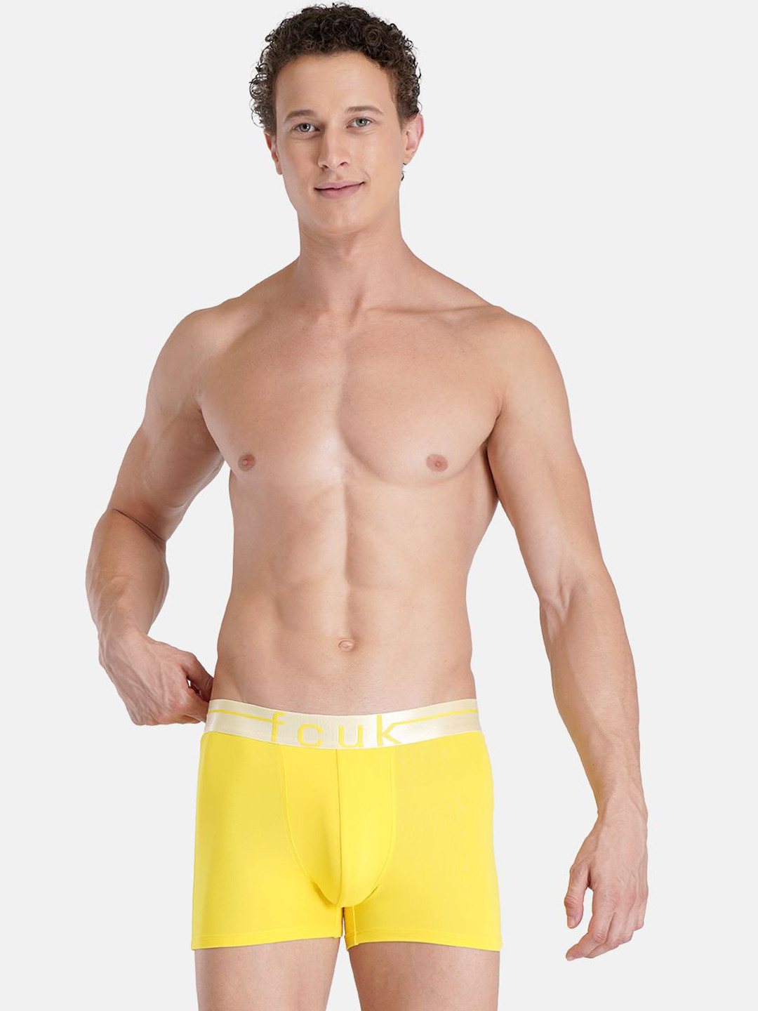 FCUK Men Mid-Rise Short Trunks - MERSEY-TVIBRANT YELLOWS