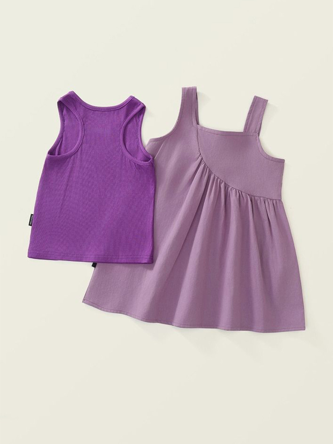 LULU & SKY Girls Cotton A-line Dress with Tank Top