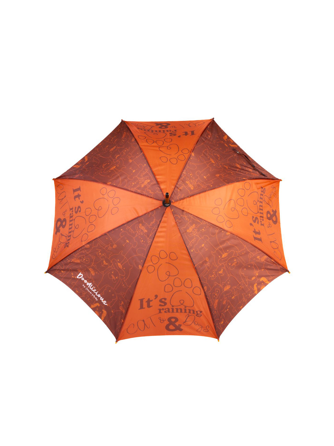 Doodlicious Rust Graphic Printed Semi-Automatic Umbrella