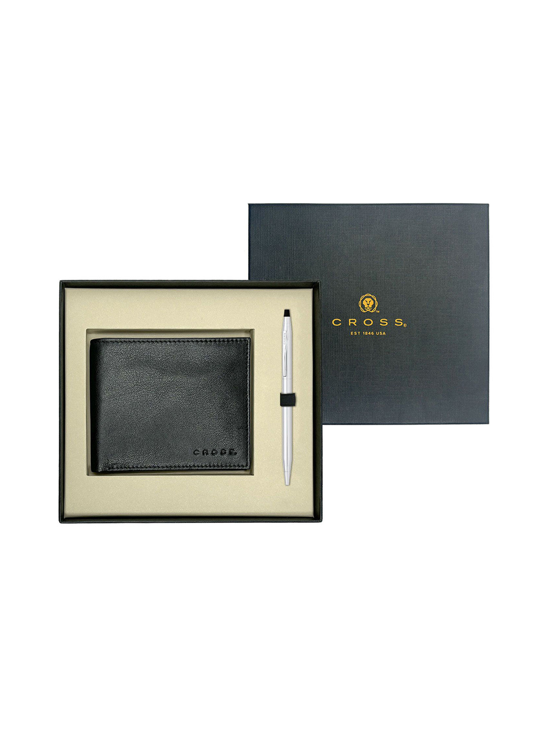 Cross Unisex Century Chrome Ball Point Pen with Card Wallet Gift Set