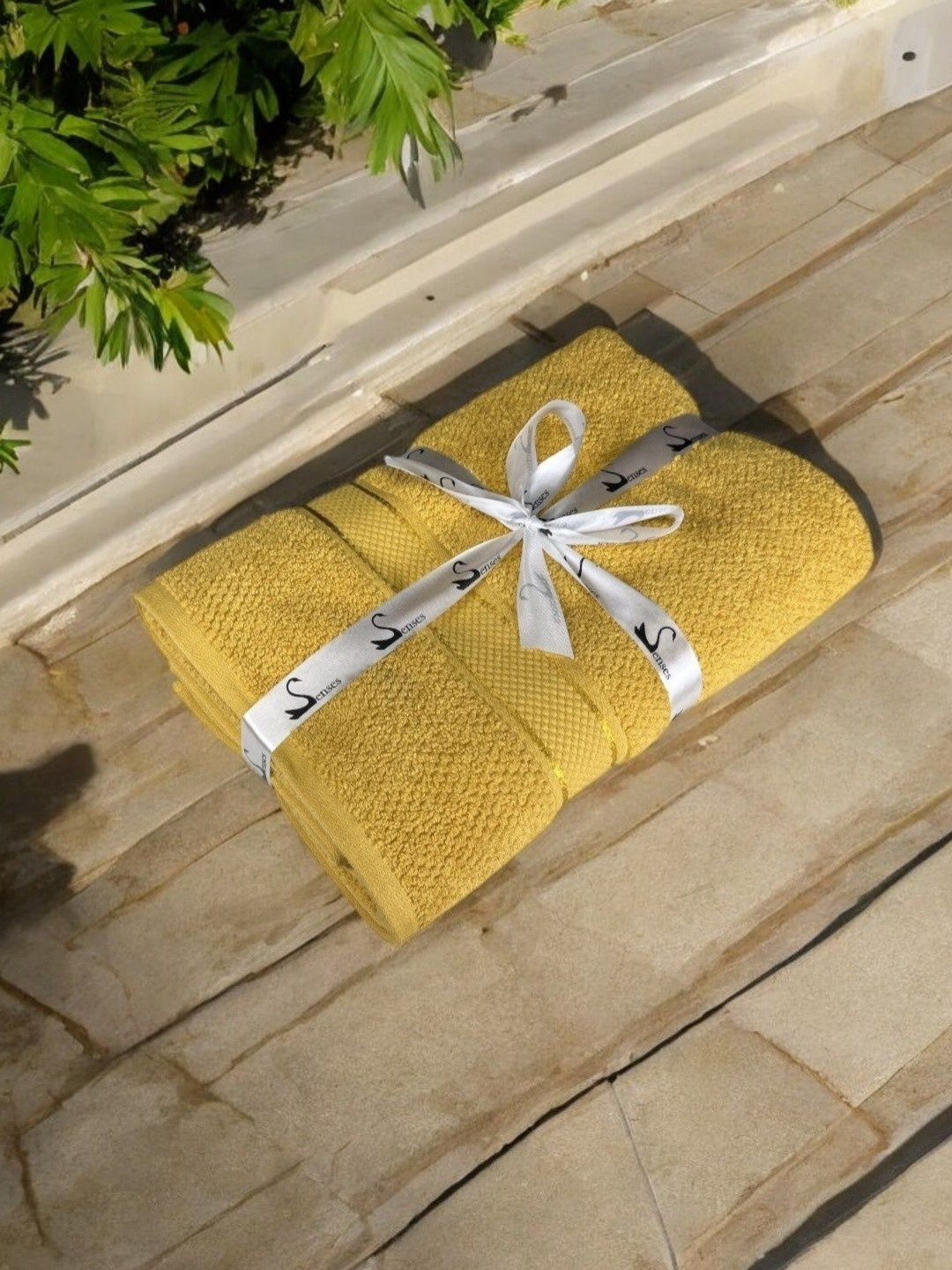 SENSES Yellow Cotton 550 GSM Bath Towel
