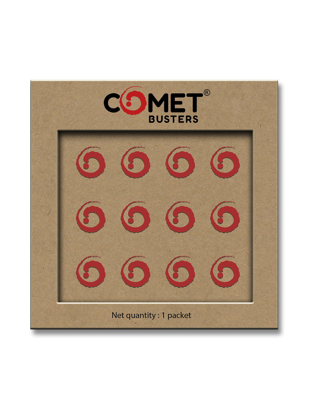Comet Busters Circular Traditional Bindis - Red