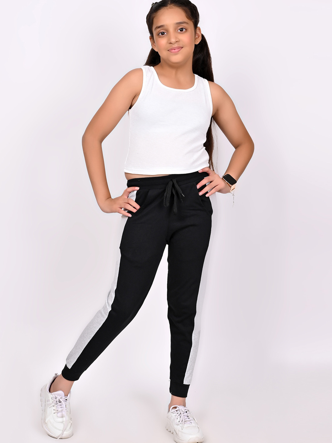 BAESD Girls Regular Fit Cotton Joggers