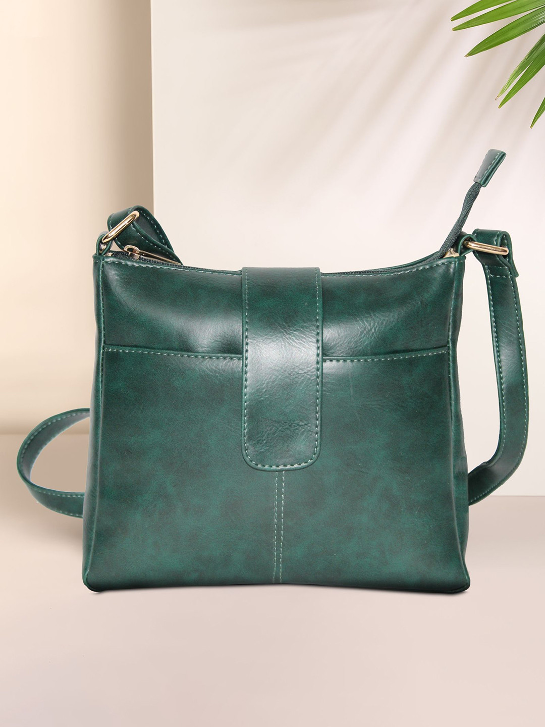 STOIC Solid Synthetic Leather Water Resistant Structured Sling Bag