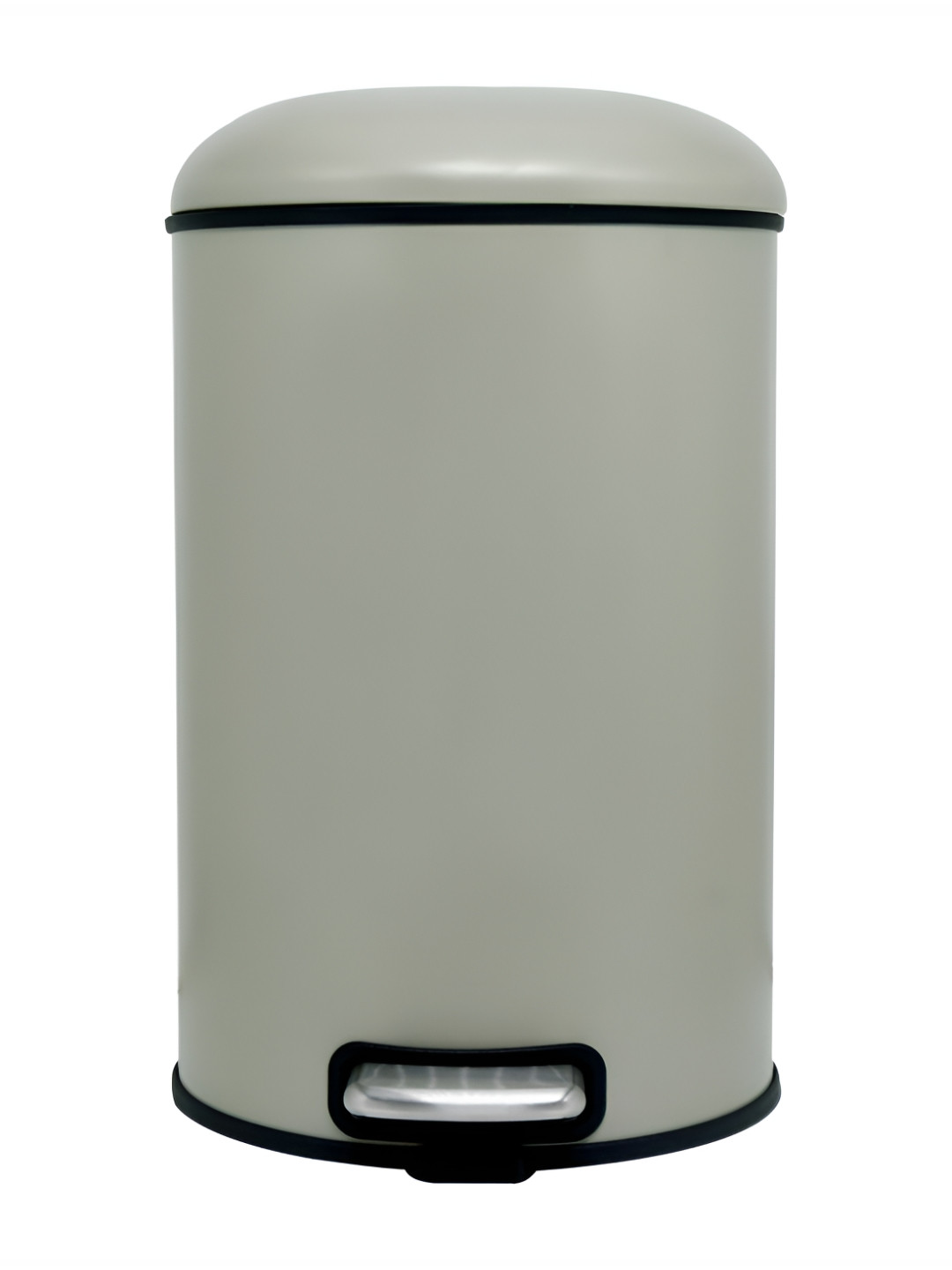 Pano Beige & Black Stainless Steel Pedal Dustbin With Lid 5 L