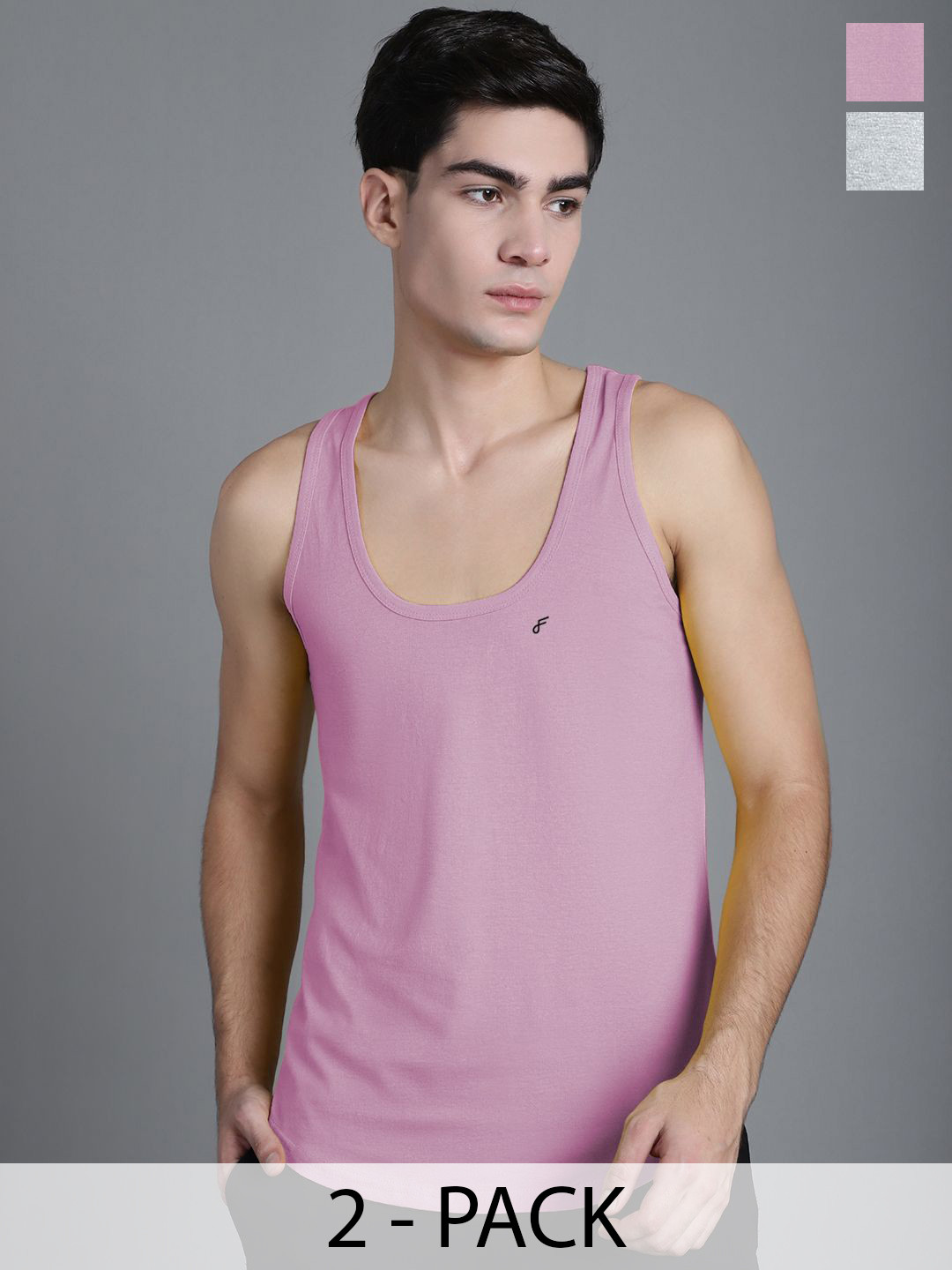 FBAR  Pack Of 2 Cotton Anti-Bacterial Innerwear Vest FBC-04-16