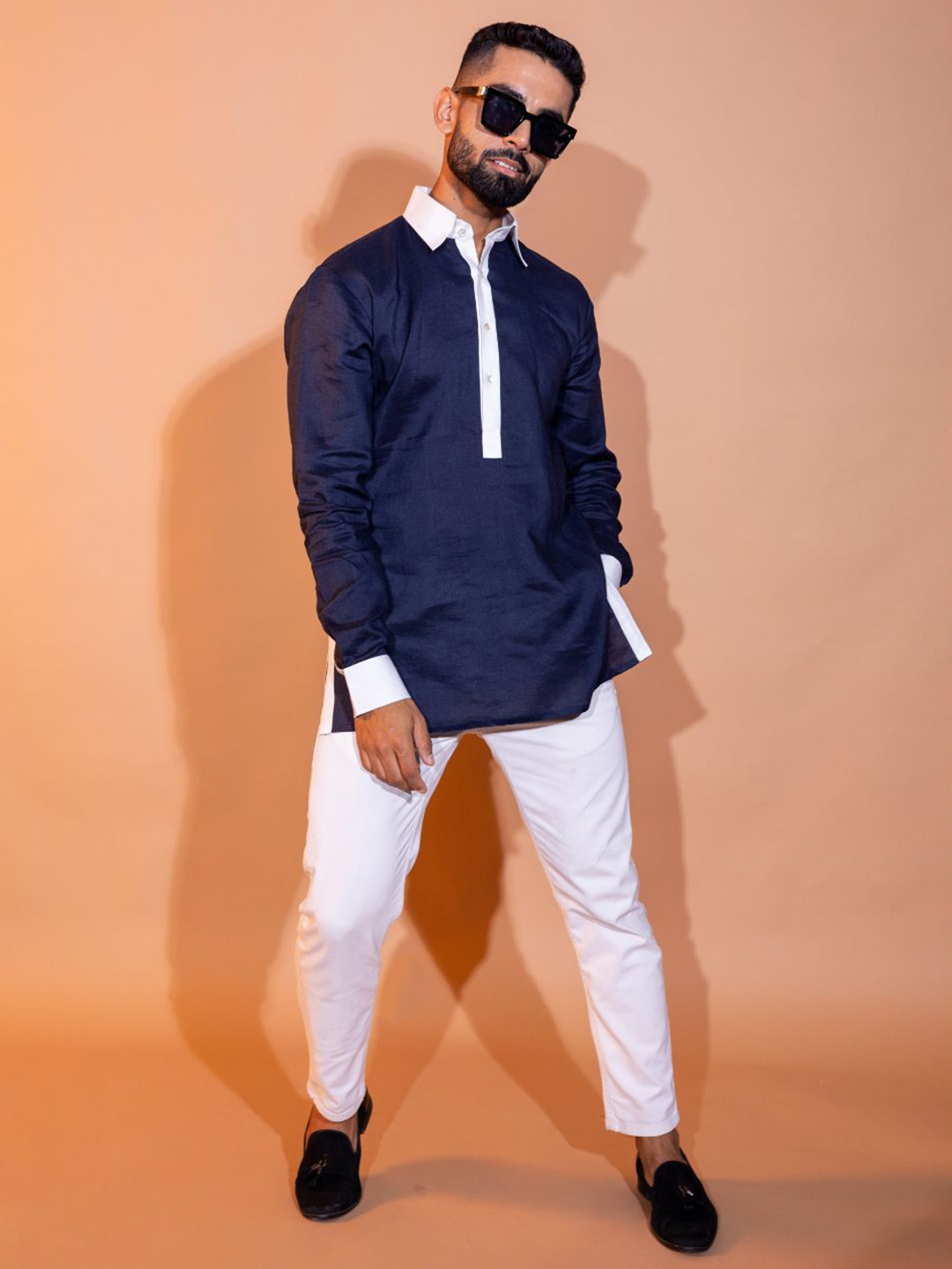 INAAYA JAIPUR Men Classic Spread Collar Solid Casual Shirt