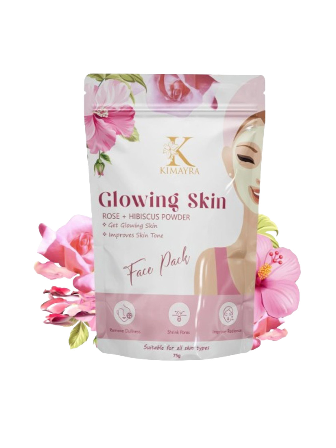 Kimayra World Rose & Hibiscus Face Pack Powder -75g